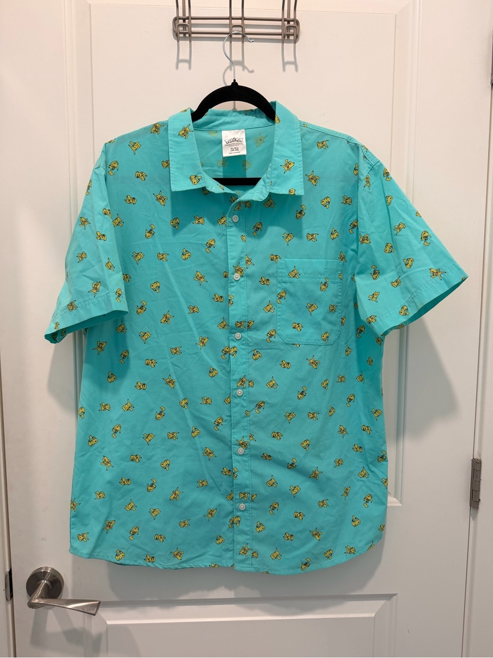 Pokemon Pikachu Teal All-Over Print Short Sleeve
Button Up Shirt XL